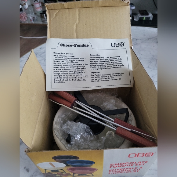 Vintage OBO Chocolate Fondue Set - Picture 3 of 6